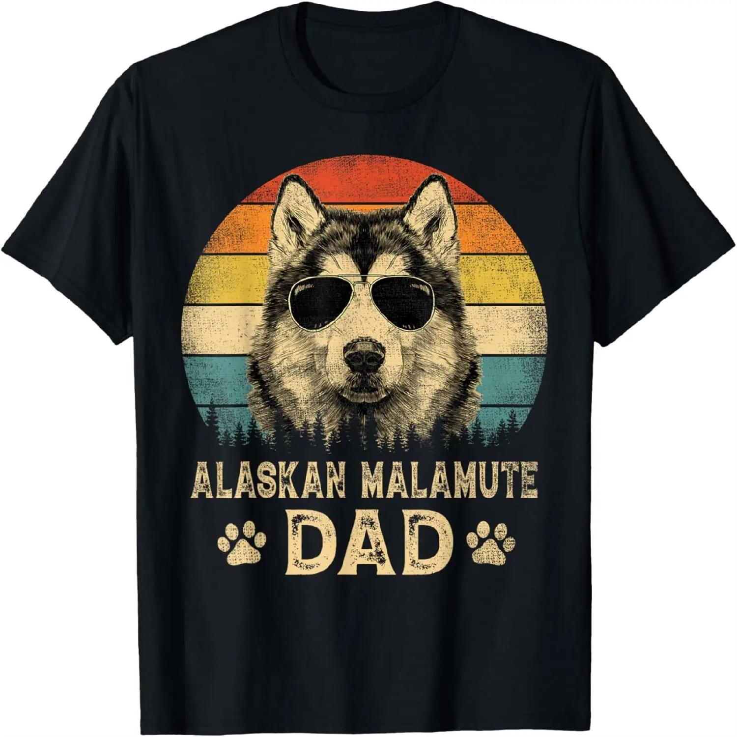

Vintage Alaskan Malamute Dad Dog Lovers Father s Day Tee T-Shirt,Crew T-shirt XXXXXL різнокольоровий