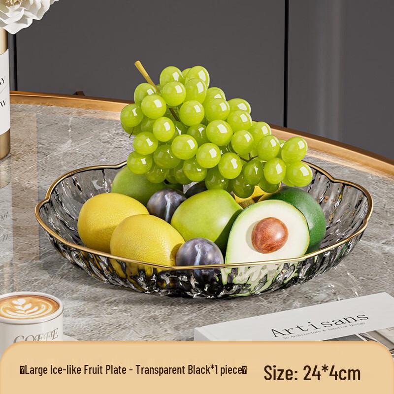 WUHE Transparent Black Large Plastic Fruit Plate