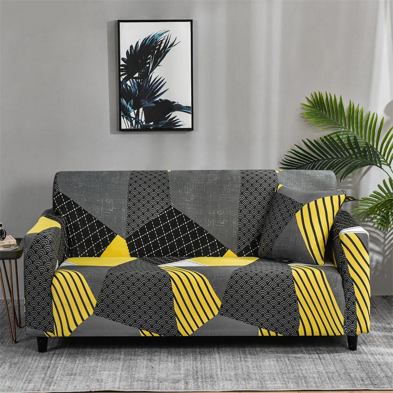 Non-Slip Fabric Sofa Cover for Four Seasons Elastic Double Sofa Cover Full Covered Tight Sofa Towel