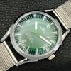 HAND-WINDING VINTAGE SWISS MENS REFURBISHED GREEN COLOR DIAL WATCH a700996-5 R205a-a700996