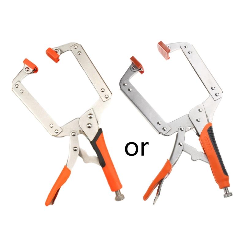 6/9/11/14/18Inch Face Clamps Pocket Hole Clamps for Woodworking, Welding Clamps Metal Vise Grip Clamps Locking C Clamps