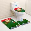 Merry Christmas Series Printing Toilet Cover Mat Non Slip Rug Bathroom Set