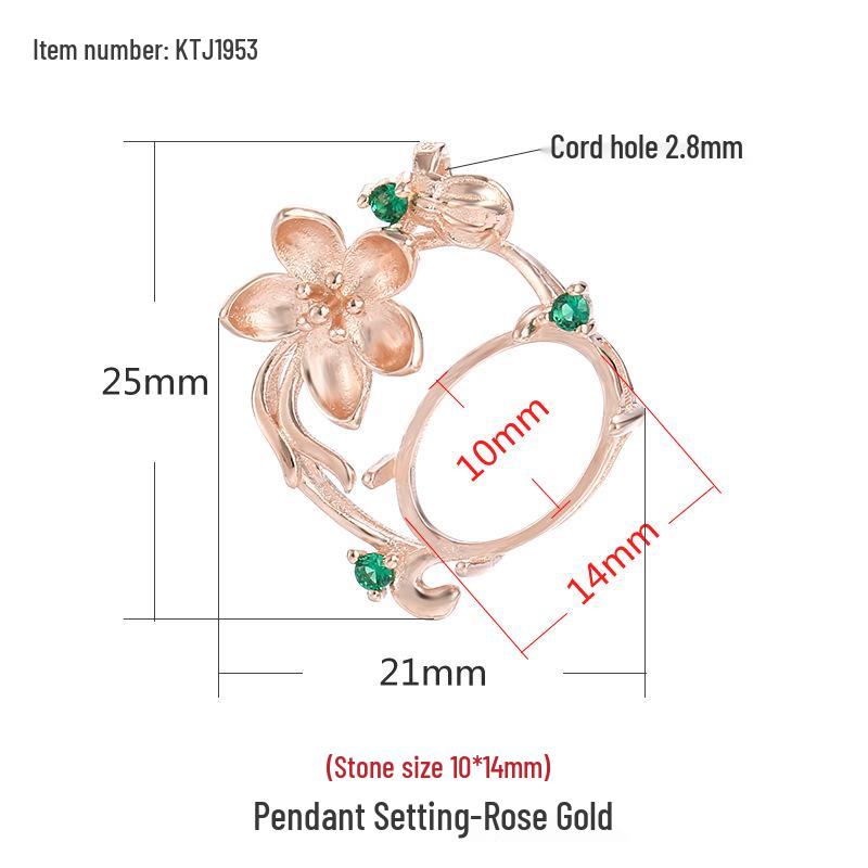 

925 Silver Women s Amber & Jade Pendant Necklace DIY Ancient Gold Setting 925 Silver