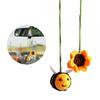 Knitted Bees Sunflower Pendant Car Rearview Hanging Ornament Automotive Interior Charm Decorations for Women Men