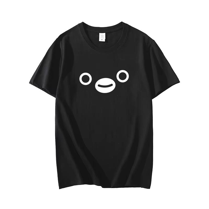 

New Japanese Suica Penguin T-shirt Cute Playful Strawberry Fantasy Men s and Women s Cotton Short Sleeve Couple Set - Men s S... S разноцветный