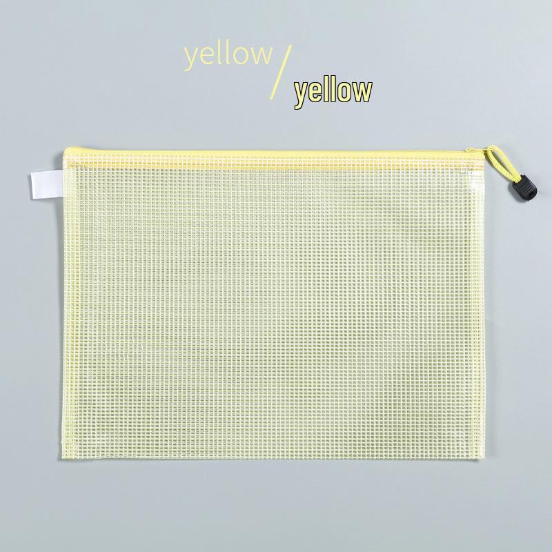 

Colored Zipper PVC Mesh Storage Bag - Pencil Case & File Organizer B6 [23*11.5] жёлтый