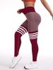 Women's Seamless High-Waisted Striped Peach Lift Yoga Leggings