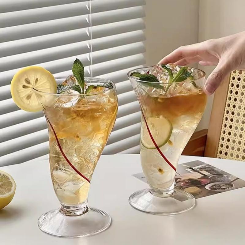 Creative Glass Multi Sided Cocktail Glasses Cups Transparent Water Juice Wine Milk Cup Bubble Glasses Cup Home Too