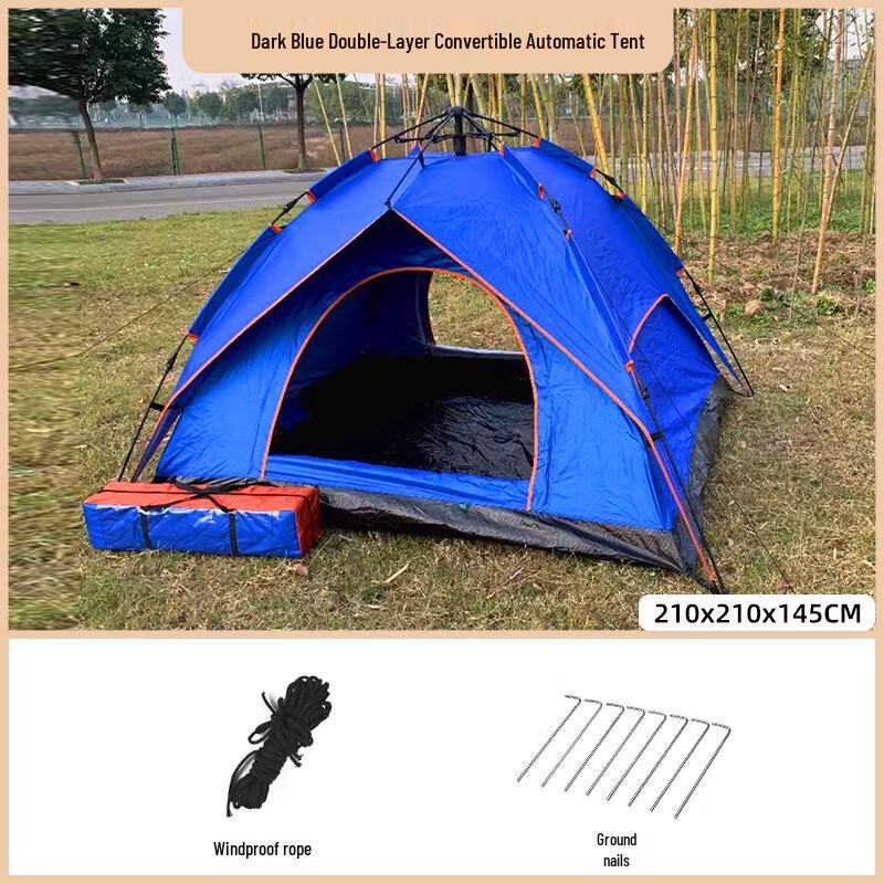 Automatic Double-Layer Camping Tent 3-4 Person (210x210x145cm)