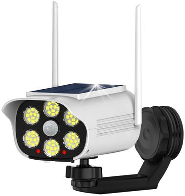 Outdoor Solar Sensor Light, Motion Sensor, USB Rechargeable, Dummy Security Camera, Red Light, Deterrent, 3 Intelligent Modes, 66 LEDs, IP65 Waterproo