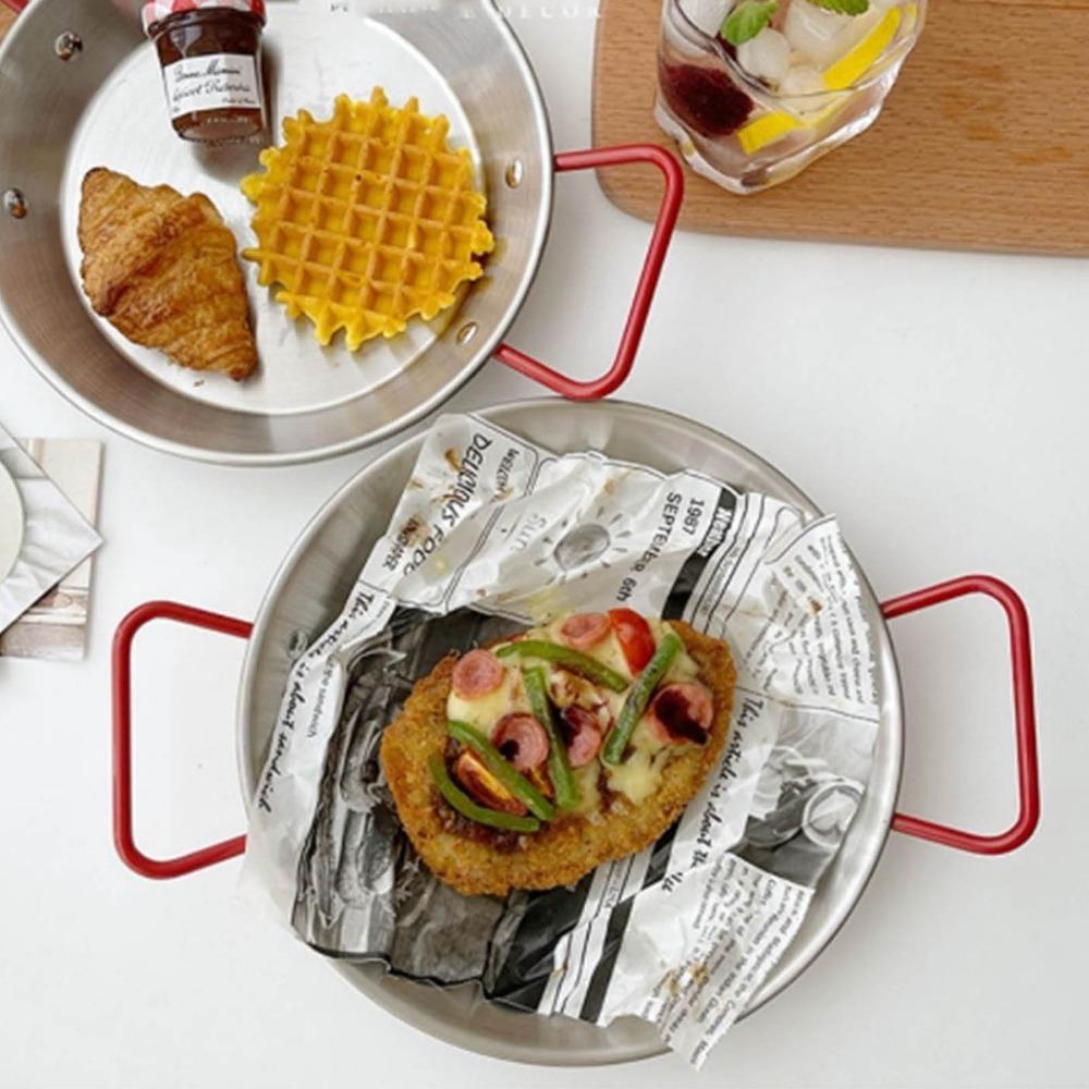 Rustless Steel Serving Platter Thickened Food Tray Stackable Snack Plate Candy Storage 20cm
