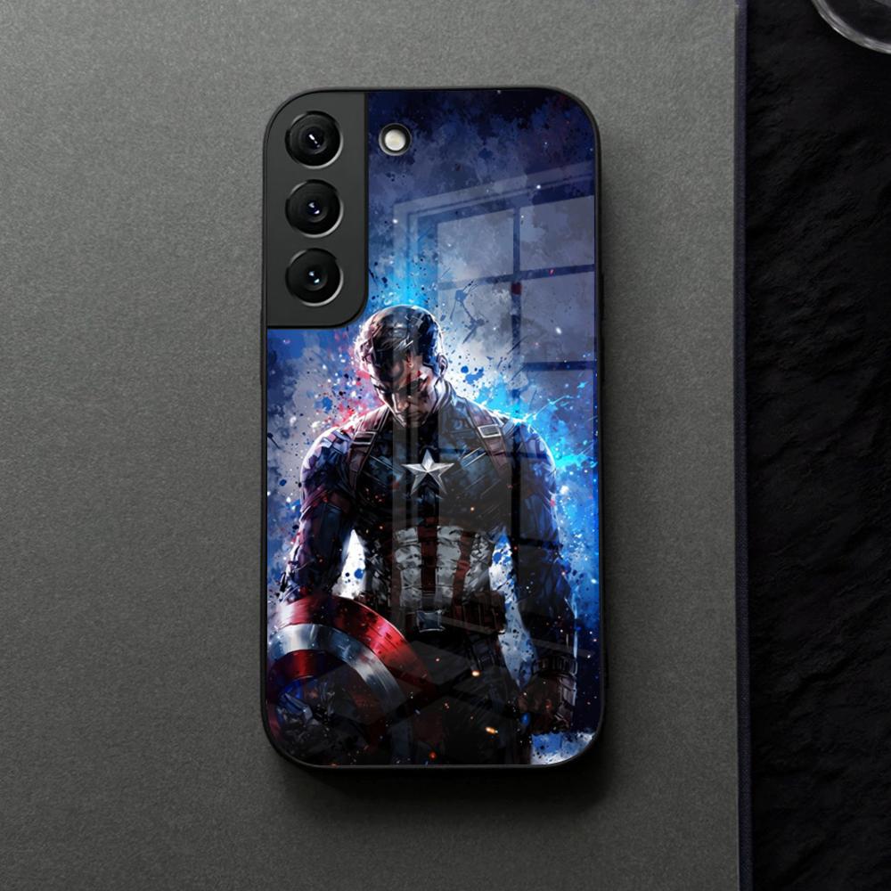 

Captain America Phone Case Glass For Samsung Galaxy S21 S26 S25 S22 S20 S24 S23 Ultra Fe Plus A16 A34 A54 A24 Coque Galaxy S25 FE