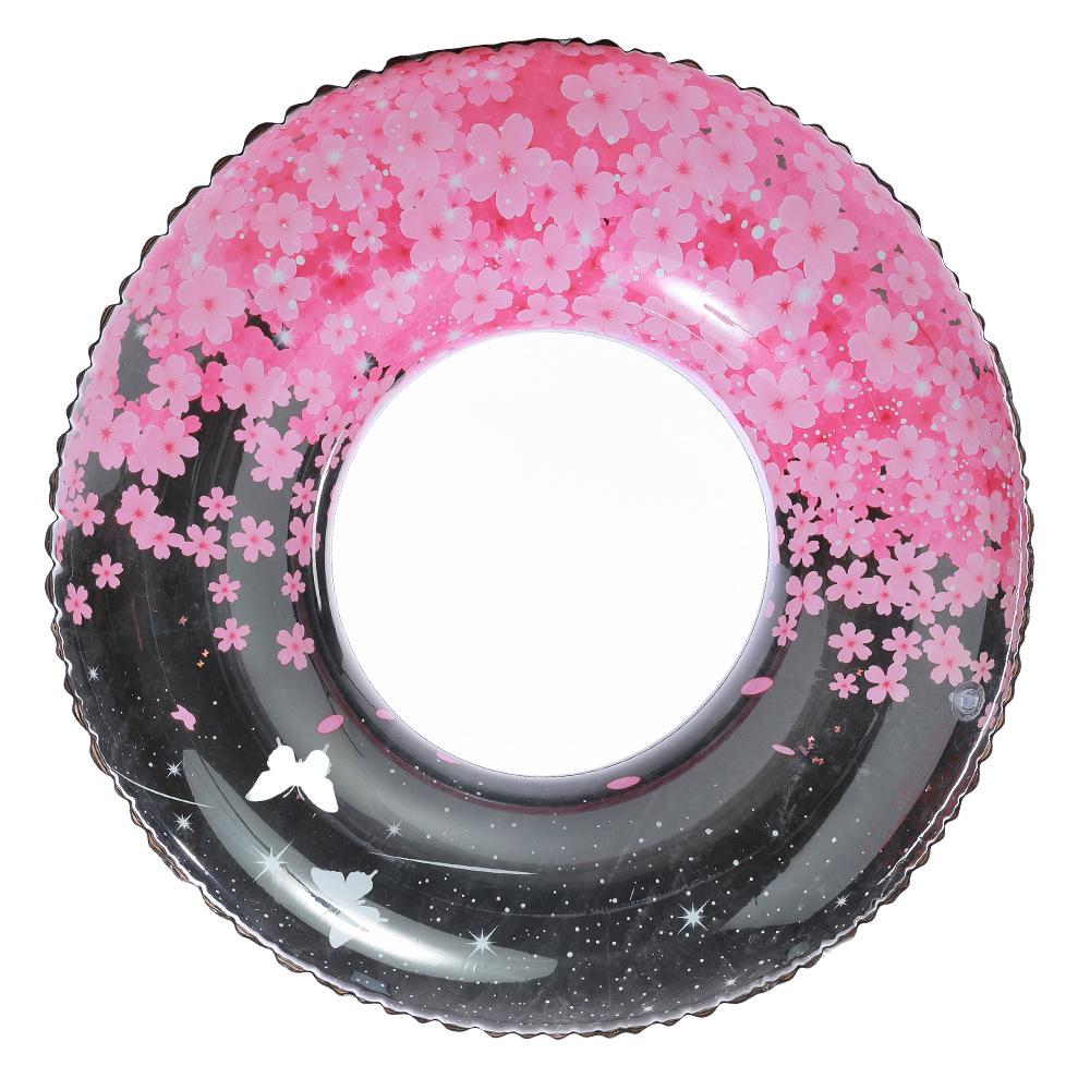 Anello gonfiabile da nuoto rétro a righe ispessito per bambini Xiao Lü - Design Oliva e Fiore di Ciliegio