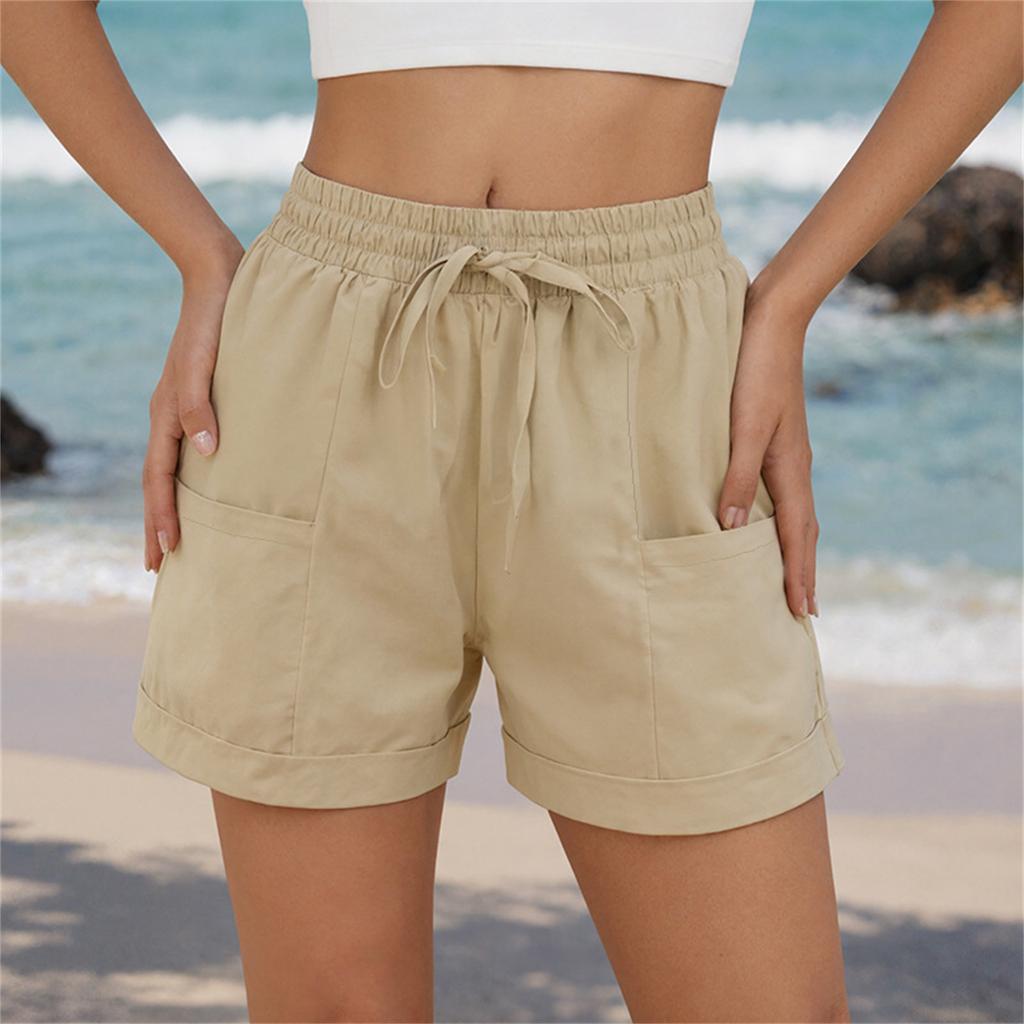 Women's Casual Loose Drawstring Beach Shorts With Pockets