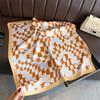 Women S Wave Checkerboard Printed Square Scarf For Sun Protection