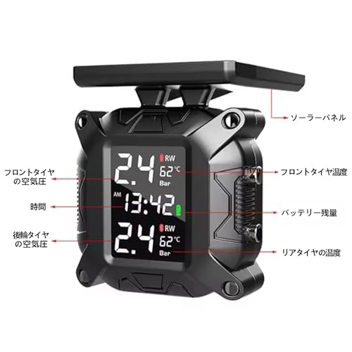 Stynxro Motorcycle Tire Pressure Monitor TPMS Motorcycle Pressure Sensor IP68 Waterproof Real-time Monitoring Multi-Function Abnormality Alarm So