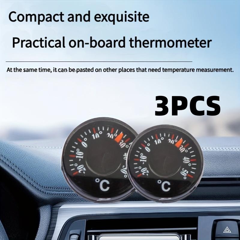 3-Pack Black Round Celsius Thermometer Mini Indoor/Outdoor Universal Pointer-Type Accessory Thermometer for Car Use Mini Thermometer Car Thermometer 3Pcs