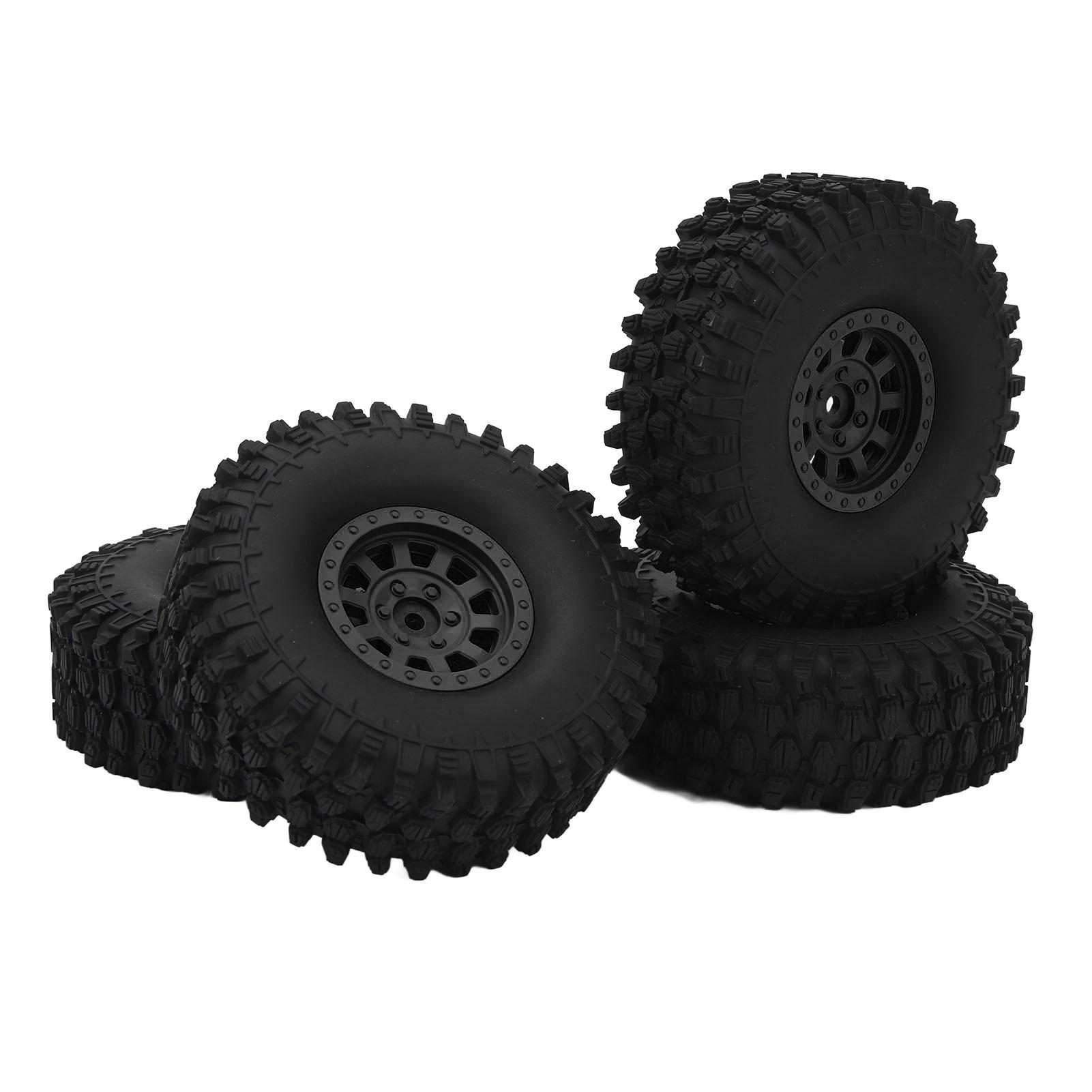 

4PCS RC Car Tire Wheel 120mm 1.9in Rubber with 10 Spoke Nylon Wheel Hub RC Car Parts for Axial SCX10 90046 for Traxxas чорний