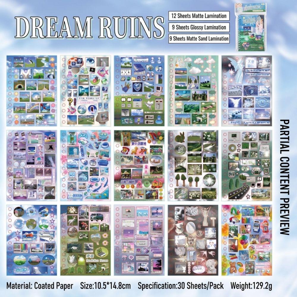 DIY Diary Sticker 30 Pages Scrapbook Sticker Retro Sticker Book  Stationery Supplies