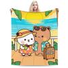 Cute Bear Bubu Dudu Fleece Blanket  Novelty Throw Blankets For Home 150*125Cm Plush Thin Quilt
