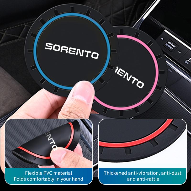 NAQF7 Car Water Cups Waterproof Non-slip Silicone Coasters For KIA Ceed Rio K5 K2 Optima Soul Picanto Stonic Venga