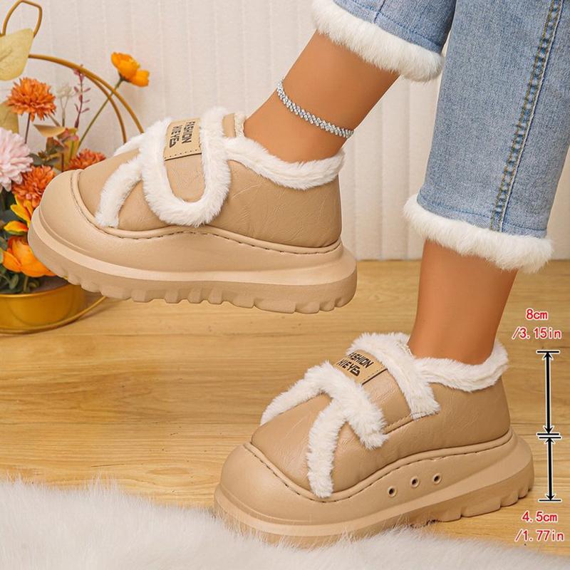 Fashion Cute Thick Bottom Fluffy Fur Casual Shoes Women 2025 Winter Chunky Platform Furry Ankle Boots Warm Plush Non Slip Snow Boots