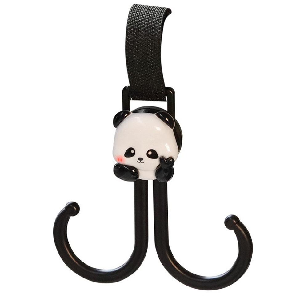 Drehbarer Handgriff für Motorräder und Elektrofahrräder mit Doppelhaken zur Helmaufbewahrung, Haken für Gepäcktaschen, niedlicher Panda für Fahrräder und Roller