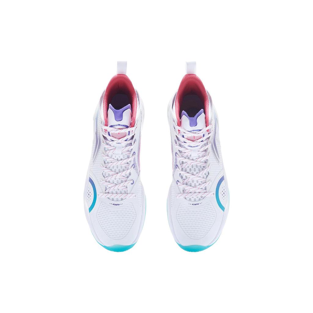 New LiNing YuShuai 15 Cushioning Anti Slip And Wear Resistant High Top Basketball Shoes Men's White Blue ABAR043-51