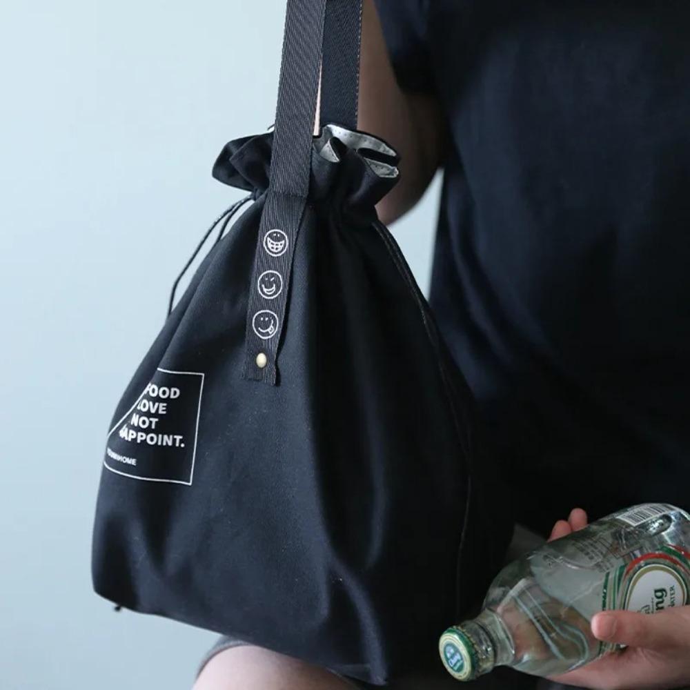 Outdoor Portable Picnic Dinner Container Canvas Lunch Bag Box Handbag School Fresh Keeping Food Storage Tote Accessories