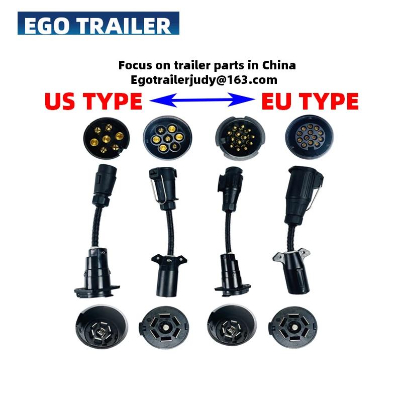 EgoTrailer Anhängerstecker Adapter 13-polige Anhängersteckdose auf 7-poligen Wohnmobil-Stecker Stecker Anhänger Boot LKW Anhänger Teile