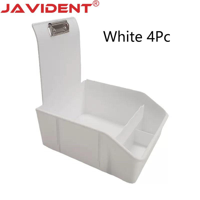 4Pc Dental Extra-Large Transfer Box Laboratory Divided Work Tray Colored Plastic Model Transfer Box Metal Clip Storage Box