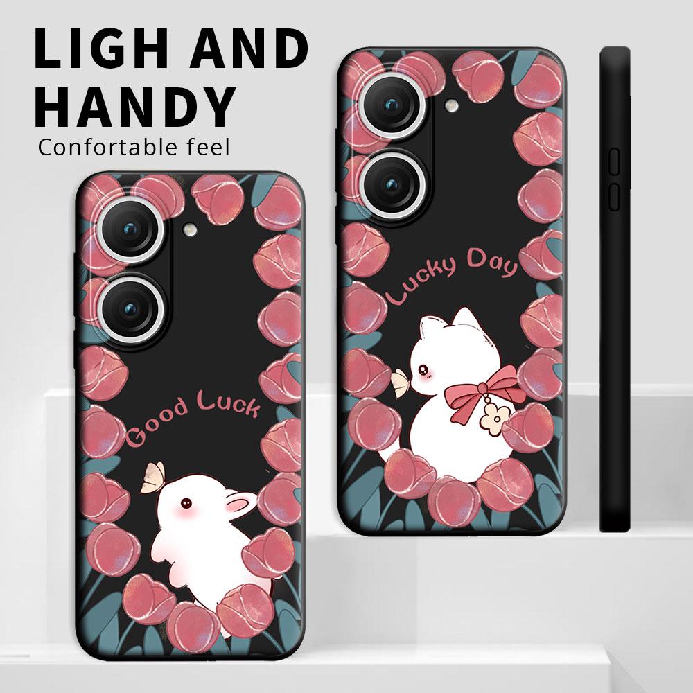 For Asus Zenfone 9 (AI2202) Case Cartoon Cute Cat Flower Shockproof Silicone Soft Phone Case For Zenfone 10 (AI2302) Back Cover