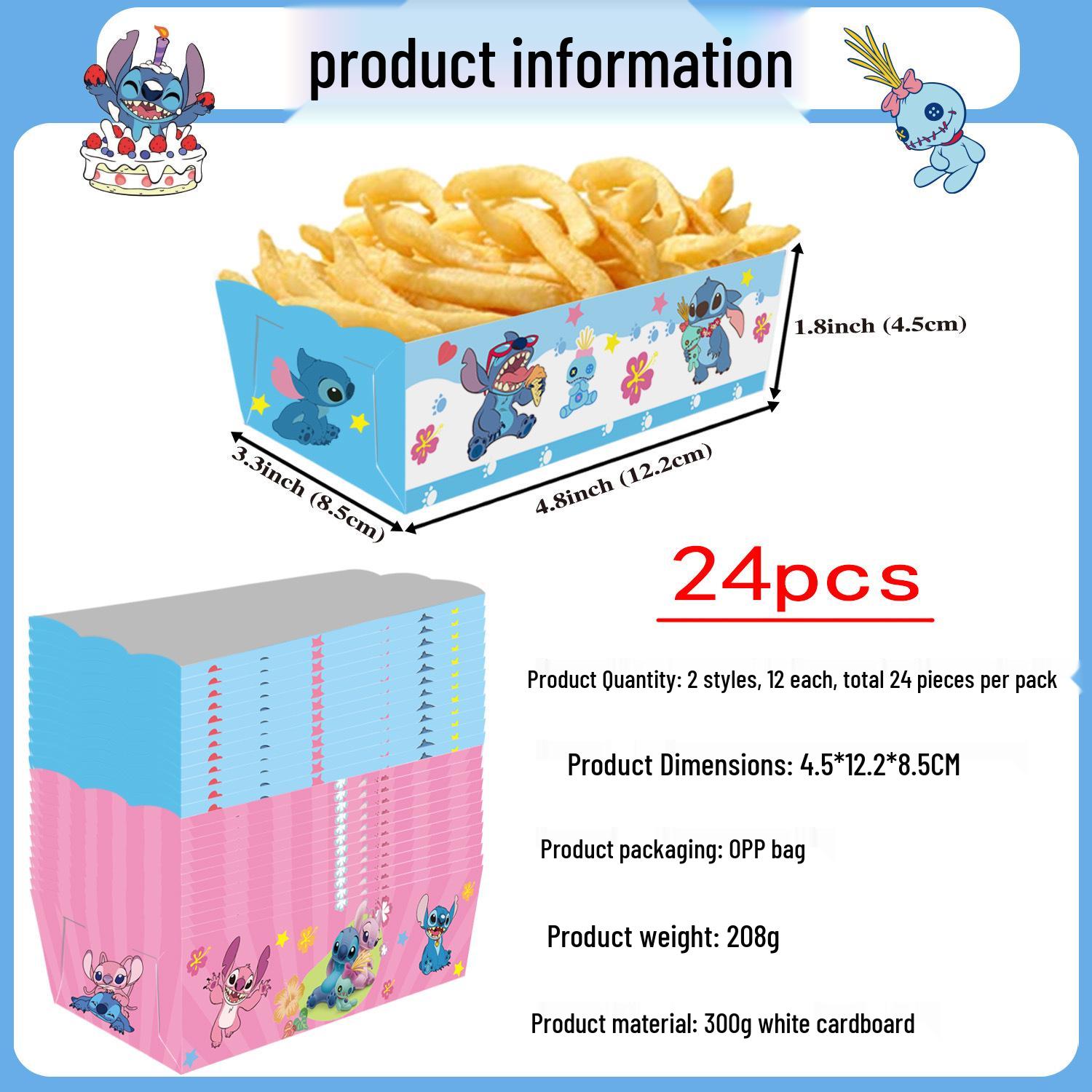 In-Stock Stitch-Themed Snack Box for Birthday Parties - Perfect for Fries, Candy, or Popcorn