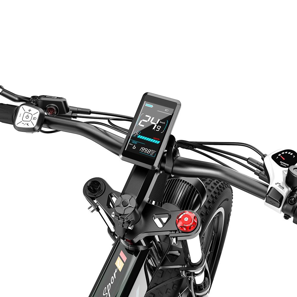 Electric Bicycle Foldable Dukawey 1000Wx2 Motor Full Suspension 48V 17.5AH 26" Fat Tire Ebike For Adult Color LCD Screen BST-6