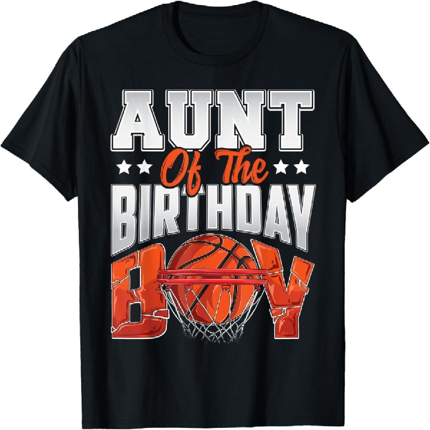 Aunt basketball birthday Boy Family Baller b-day Party T-Shirt XXXXXL разноцветный