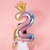First Birthday Crown and Number Balloons for Baby Photo Props and Party Decoration