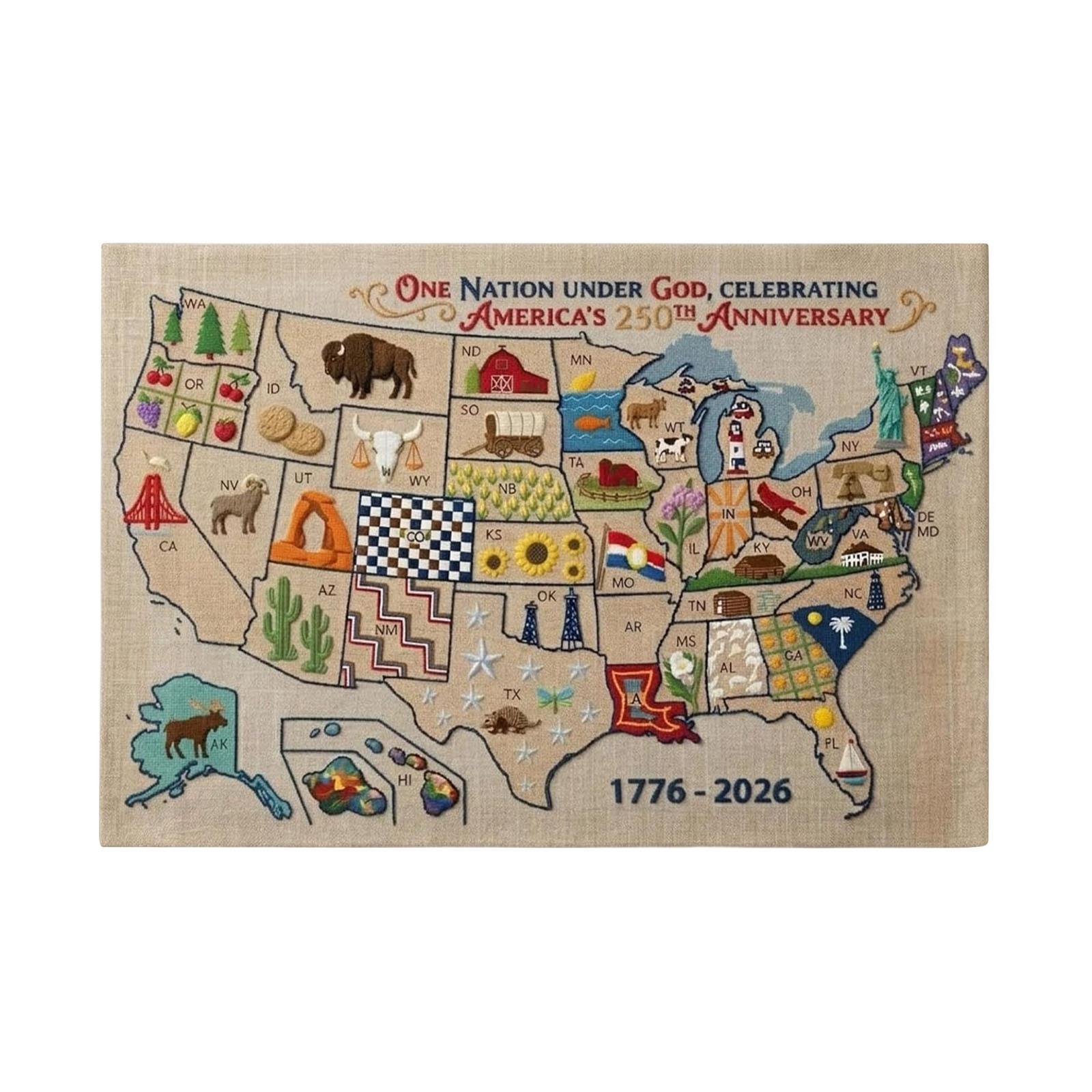 

American Puzzle Cross- DIY Kit, A Gift For And Elders, Desktop Decoration one size