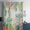 Summer Tropical Palm Leaf Watercolor Window Tulle Curtains for Living Room Bedroom Hotel Luxury Decoration Sheer Curtains