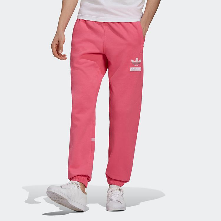 Adidas Originals Lace-Up Running Sweatpants Men Bottoms Semi-Fluorescent-Pink H09342