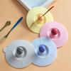 Food Grade Silicone Cup Lid Spoon Rest Household Sealed Leak-Proof Tea Coffee Mug Cup Cover Cute Drinking Accessories