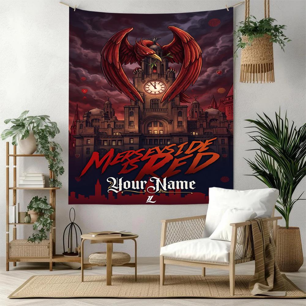 Liverpool Fc Custom Your Name Wall Decor Tapestry Art For Pet Memorial Birthdaywedding Party Backdrop Family Gift