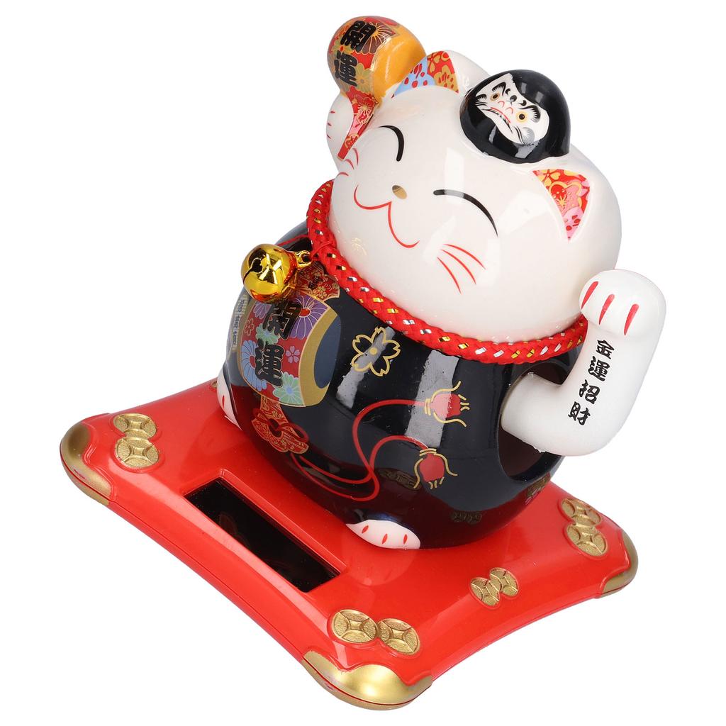 6in Fortune Cat Ceramic Waving Lucky Cat Ornament Home Decoration for Bedroom Car OfficeType 3