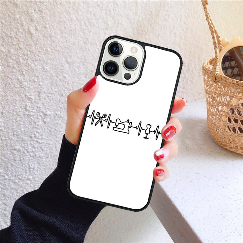 Sewing Machine Pattern Phone Case for iPhone 17 Air 16 15 14 12 13 PLUS 11 PRO MAX Back Cover Fundas Shell coque