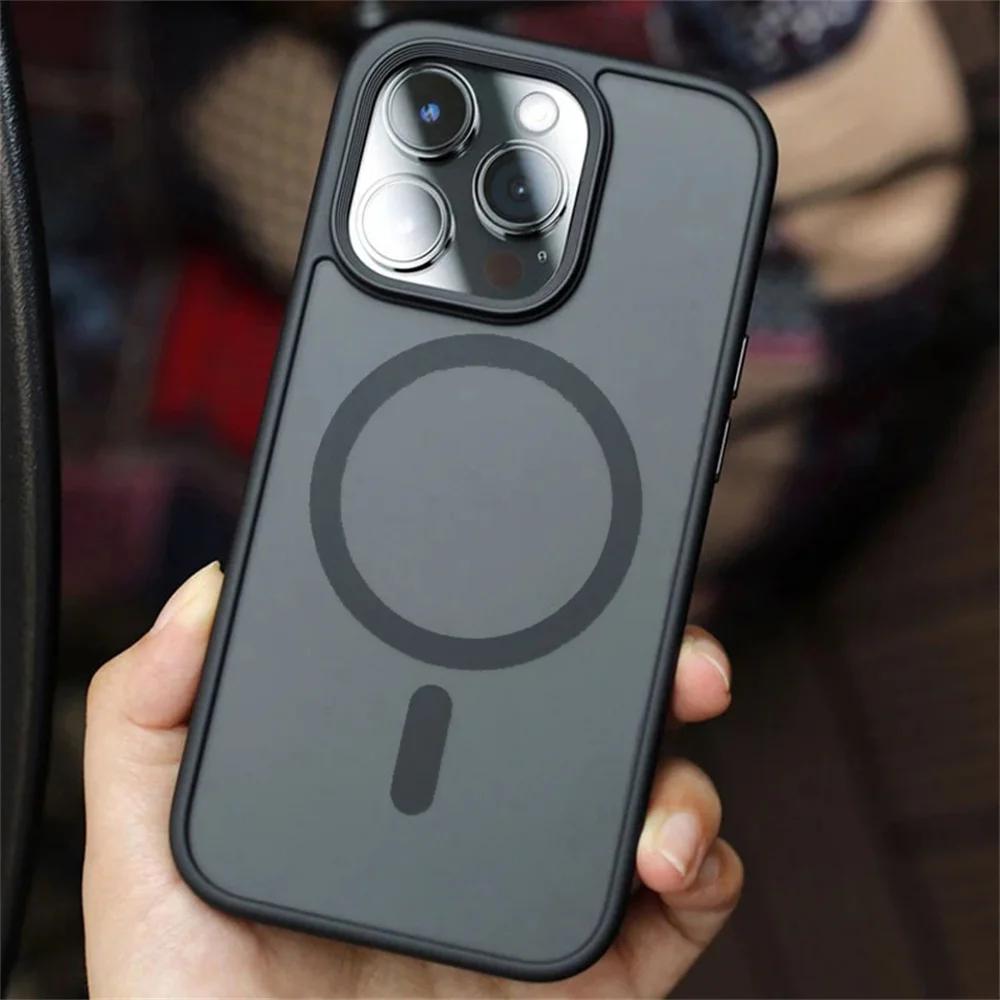 Silky Feel Matte Phone Case For iPhone 17 Pro Max Air 15 14 Plus 13 12 16 Pro For Magsafe Wireless Charge Magnetic Protect Cover