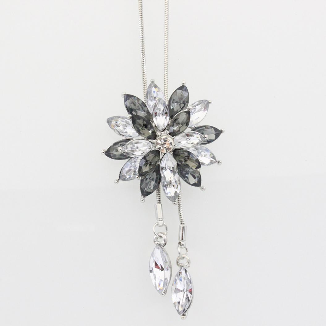 

Женское ожерелье с горным хрусталём белый/серый