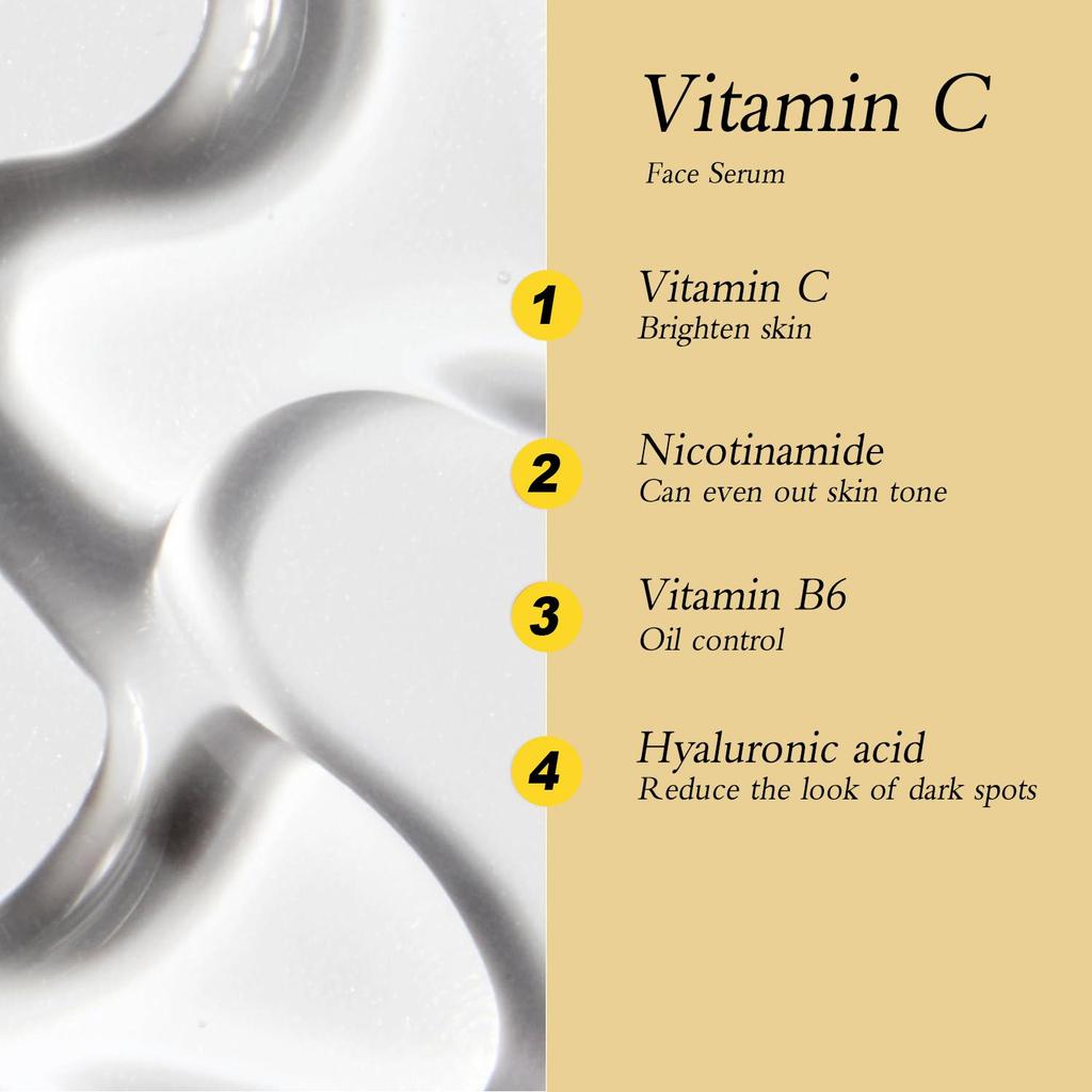 Vitamin C Brightening Serum-Brighten Skin & Oil Control-Improves The Look Of Dark Spots-Supports Skin's Natural Collagen Production-30ml