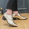 Chaussures d'ascenseur pour hommes à lacets brillants, talon haut augmentant la taille, chaussures habillées en cuir pour mariage, fêtes d'affaires et autres occasions