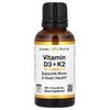 California Gold Nutrition, Vitamin D3 und K2, 25 mcg (1.000 IE), 1 fl oz (30 ml)