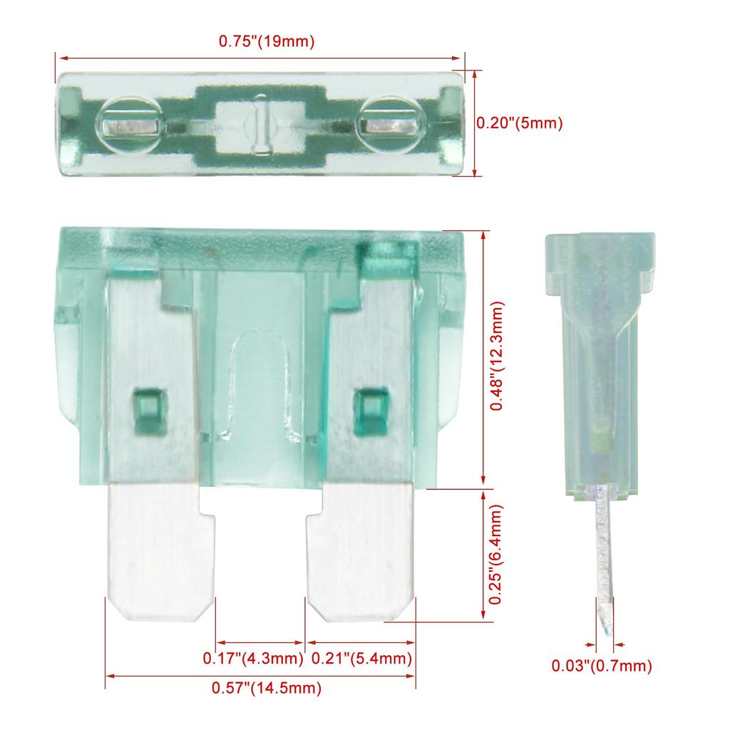 Heschen Standard Fuse ATC-1 Auto Assortment Car Truck 1A, Green, Pack of 25