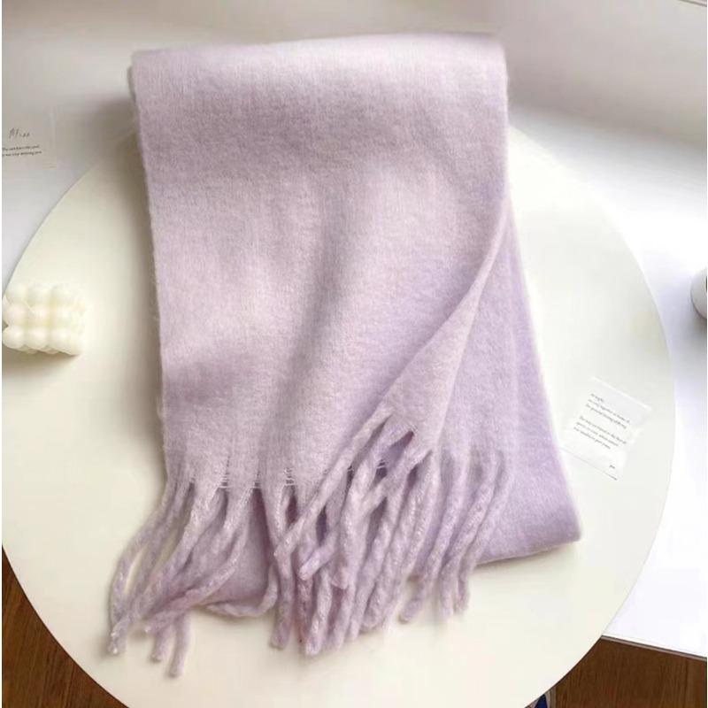 Cream sweet girl style extended scarf new autumn and winter imitation cashmere fluffy versatile fashion warm scarf
